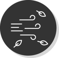 wind lijn schaduw cirkel icoon ontwerp vector