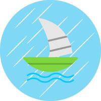 windsurfen vlak cirkel icoon ontwerp vector
