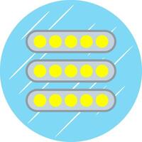 LED licht vlak cirkel icoon ontwerp vector