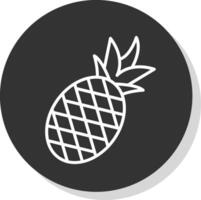 ananas lijn schaduw cirkel icoon ontwerp vector