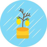 citroen boom vlak cirkel icoon ontwerp vector