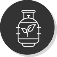 bio gas- lijn schaduw cirkel icoon ontwerp vector