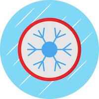 sneeuwvlok vlak cirkel icoon ontwerp vector