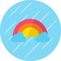 regenboog vlak cirkel icoon ontwerp vector