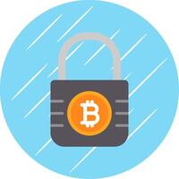 bitcoin encryptie vlak cirkel icoon ontwerp vector