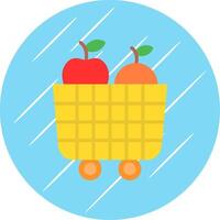 fruit kar vlak cirkel icoon ontwerp vector