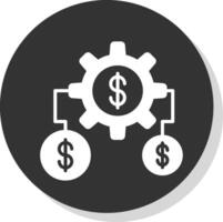 geld deskundige glyph schaduw cirkel icoon ontwerp vector