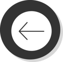 links pijl glyph schaduw cirkel icoon ontwerp vector