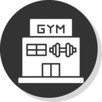 Sportschool glyph schaduw cirkel icoon ontwerp vector