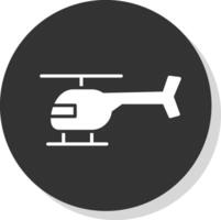 helikopter glyph schaduw cirkel icoon ontwerp vector