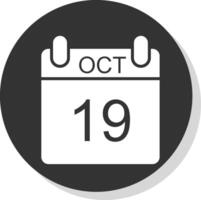 oktober glyph schaduw cirkel icoon ontwerp vector