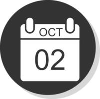 oktober glyph schaduw cirkel icoon ontwerp vector