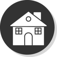 huis glyph schaduw cirkel icoon ontwerp vector