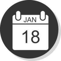 januari glyph schaduw cirkel icoon ontwerp vector