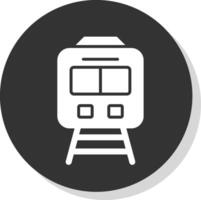 trein glyph schaduw cirkel icoon ontwerp vector