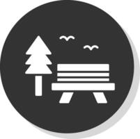 park glyph schaduw cirkel icoon ontwerp vector