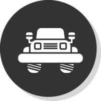 jeep glyph schaduw cirkel icoon ontwerp vector