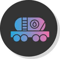 olie tank glyph schaduw cirkel icoon ontwerp vector