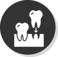 implantaten glyph schaduw cirkel icoon ontwerp vector