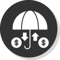 verzekering glyph schaduw cirkel icoon ontwerp vector