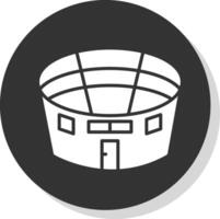 stadion glyph schaduw cirkel icoon ontwerp vector