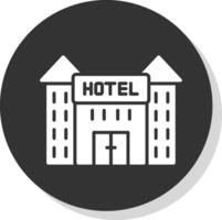 hotel glyph schaduw cirkel icoon ontwerp vector