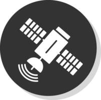 satelliet glyph schaduw cirkel icoon ontwerp vector