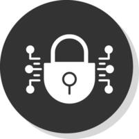 cyber veiligheid glyph schaduw cirkel icoon ontwerp vector