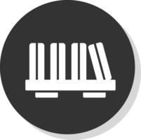 boek plank glyph schaduw cirkel icoon ontwerp vector