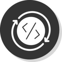 ontwikkeling glyph schaduw cirkel icoon ontwerp vector