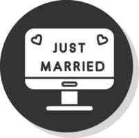 alleen maar getrouwd glyph schaduw cirkel icoon ontwerp vector