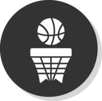 basketbal glyph schaduw cirkel icoon ontwerp vector