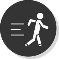 jogging glyph schaduw cirkel icoon ontwerp vector