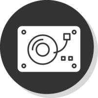 draaitafel glyph schaduw cirkel icoon ontwerp vector