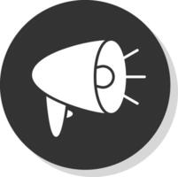 Aankondiging glyph schaduw cirkel icoon ontwerp vector