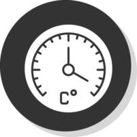 thermometer glyph schaduw cirkel icoon ontwerp vector