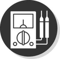 multimeter glyph schaduw cirkel icoon ontwerp vector