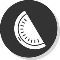 watermeloen glyph schaduw cirkel icoon ontwerp vector