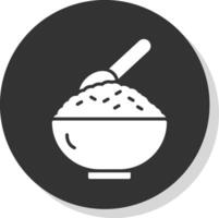 rijst- glyph schaduw cirkel icoon ontwerp vector