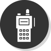 walkie talkie glyph schaduw cirkel icoon ontwerp vector