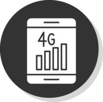 4g glyph schaduw cirkel icoon ontwerp vector