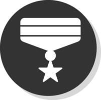 medaille glyph schaduw cirkel icoon ontwerp vector
