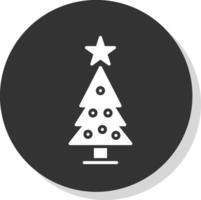 Kerstmis boom glyph schaduw cirkel icoon ontwerp vector