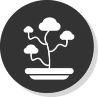 bonsai glyph schaduw cirkel icoon ontwerp vector