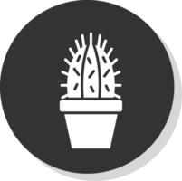 cactus glyph schaduw cirkel icoon ontwerp vector