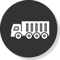 vrachtauto glyph schaduw cirkel icoon ontwerp vector