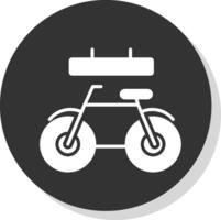 fiets glyph schaduw cirkel icoon ontwerp vector