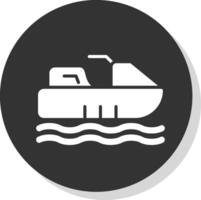 jetski glyph schaduw cirkel icoon ontwerp vector