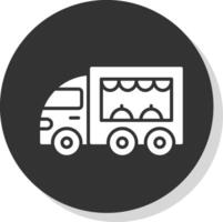 voedsel vrachtauto glyph schaduw cirkel icoon ontwerp vector