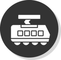 tram glyph schaduw cirkel icoon ontwerp vector